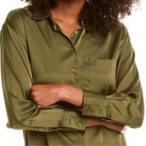 Olive Green Satin Shirt